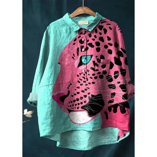 Lapel Long Sleeve Shirt Retro Line Polka Dot Top 6 Models D759 - Shop at LoveMi