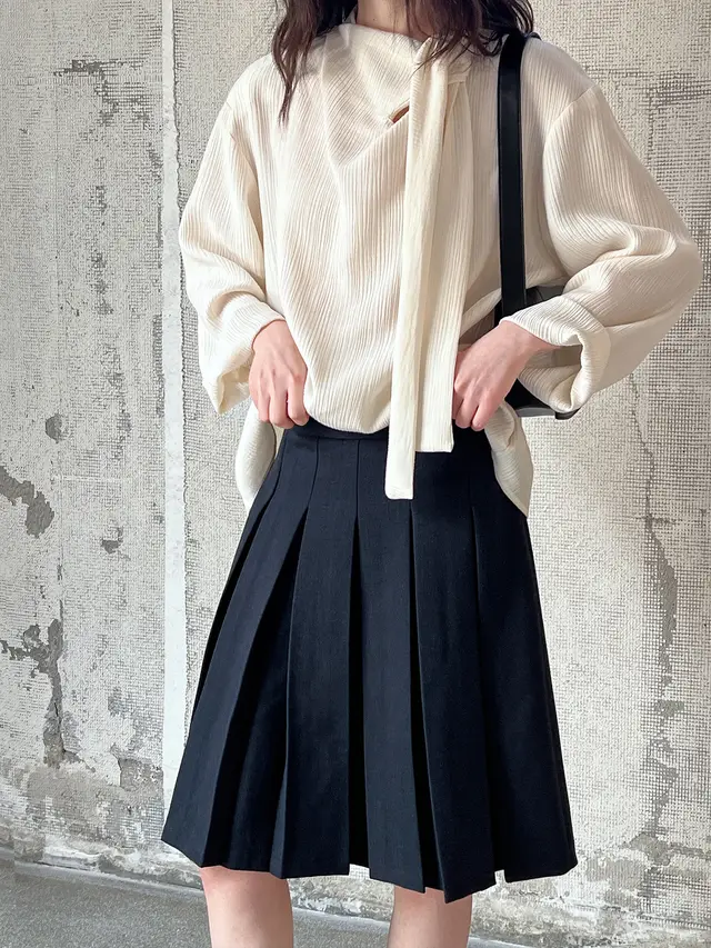 Retro Elegant Ribbon Texture Shirt For Women Apricot - Shop at LoveMi