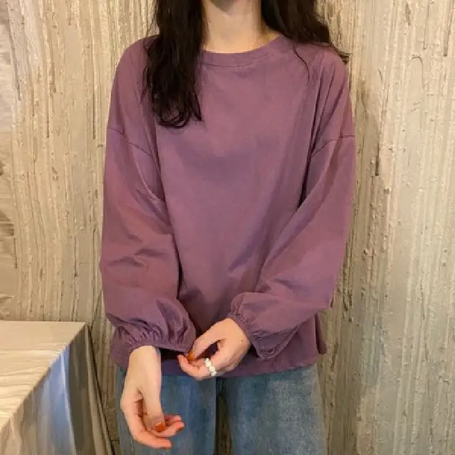 Students Slimming Sweater Lantern Sleeve Purple - Shop at LoveMi