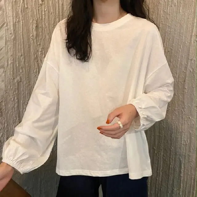 Students Slimming Sweater Lantern Sleeve White - Shop at LoveMi