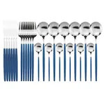 24Pcs Blue Silver