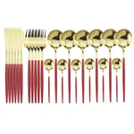 24Pcs Red Gold