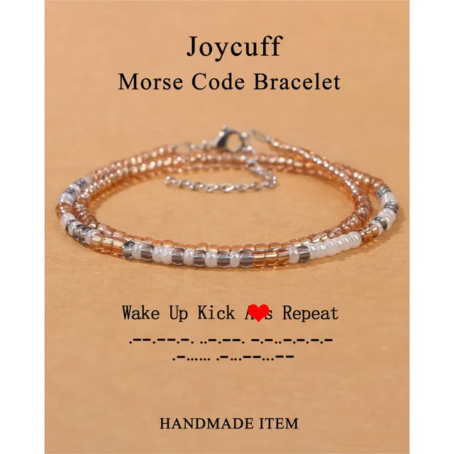 Hand woven Adjustable Bead Crystal Multi layer Password Bracelet Repeat Password Bracelet - Shop at LoveMi