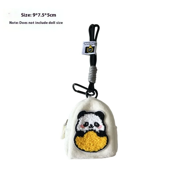 Kappabala Plush Coin Purse Children's Cute Schoolbag Pendant Storage Bag Panda White D - Shop at LoveMi
