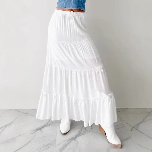 Stitching Casual Women's Clothing Cake Dress White - Shop at LoveMi