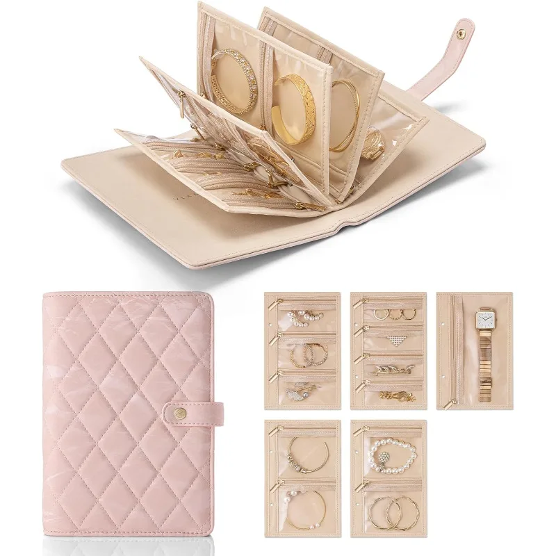 Travel Foldable Jewelry Bag Jewelry Storage Pink - Shop at LoveMi