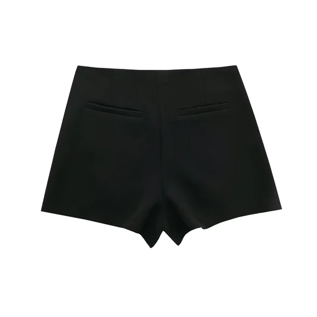 Women's High Waist Asymmetric Short Pantskirt Black - Shop at LoveMi
