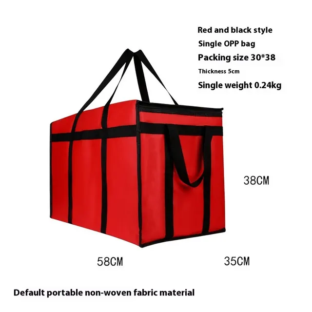Outdoor Camping Large Capacity Picnic Double Layer Insulated Bag Red And Black - Shop at LoveMi