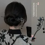 Black Double Disc Hairpin
