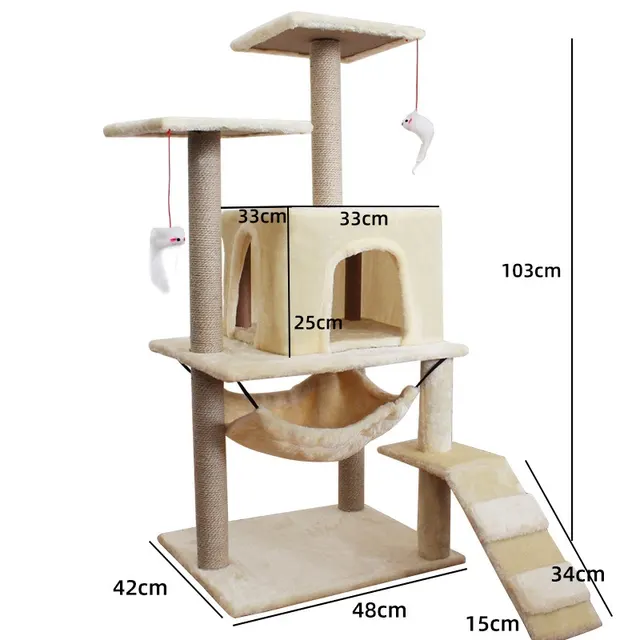 Cat Climbing Frame Scratching Post Sword Tree Climbing Toy Beige - Shop at LoveMi