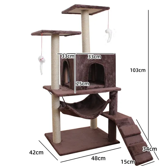 Cat Climbing Frame Scratching Post Sword Tree Climbing Toy Brown - Shop at LoveMi