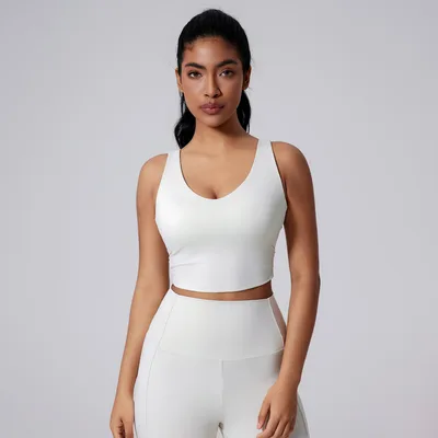 Beauty Back Yoga Nude Feel Vest Closing Belt Chest Pad Albumin - Shop at LoveMi