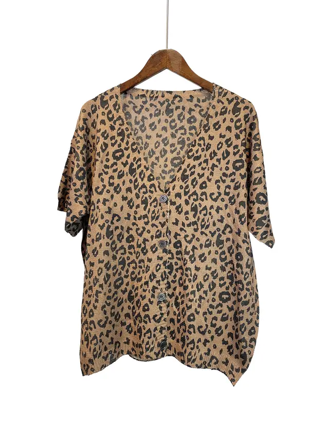 Loose Leopard Print Casual Women's Top Ksy1 - Shop at LoveMi