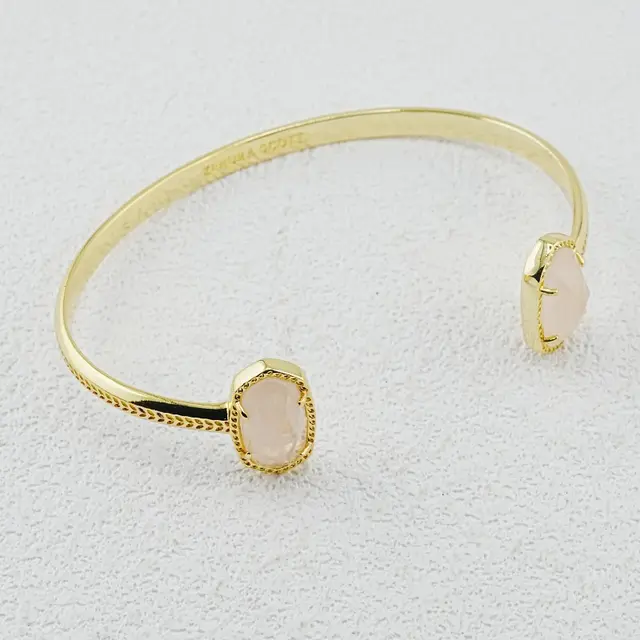 Creative Design Oval C Word Open ended Bracelet Gold - Shop at LoveMi