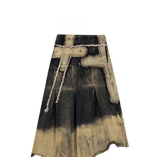 Heavy Industry Distressed Raw Edge Denim Skirt - Shop at LoveMi
