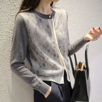 European Goods Loose All matching Sweater Top Gray - Shop at LoveMi