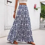 Pattern Printing A Swing Skirt - Picture Flower-Xl