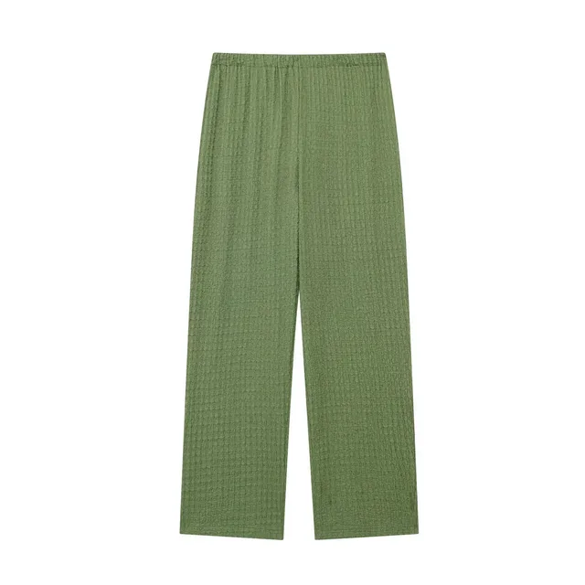 Stylish Good Texture Hanging Collar Top Green Trousers - Shop at LoveMi