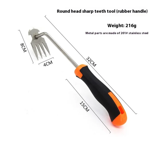 Gardening Weed Cleaner Tool Flower Shovel Stainless Steel Seedling Puller Rubber Handle - Shop at LoveMi