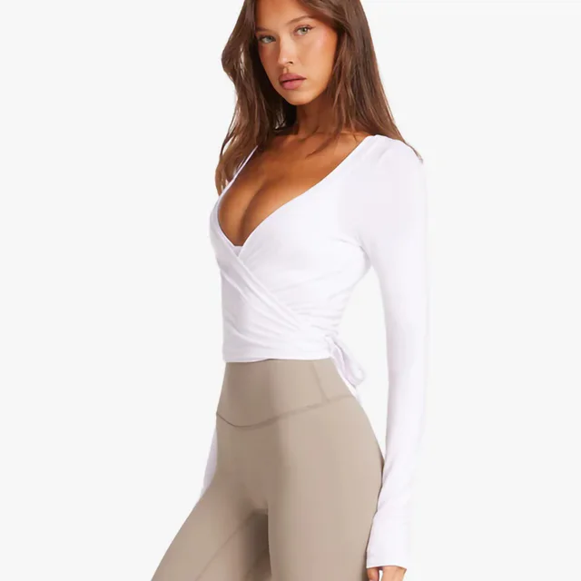 Women's Pure Color All matching Exercise Yoga Clothes Top Pure White - Shop at LoveMi