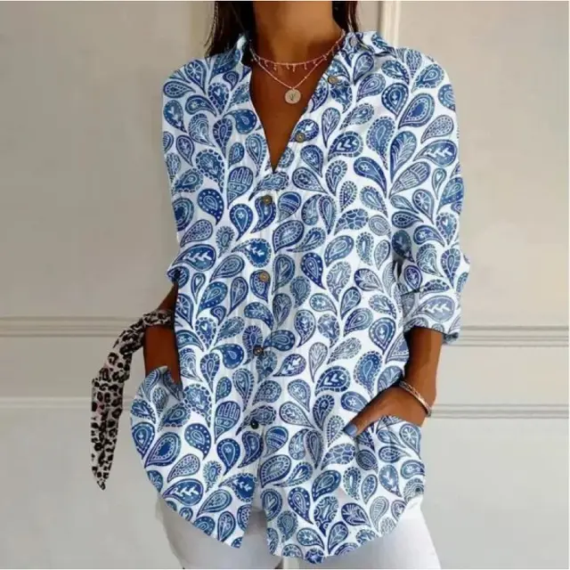 Printed Autumn Leisure Loose Shirt Women's Top Dy59218 - Shop at LoveMi