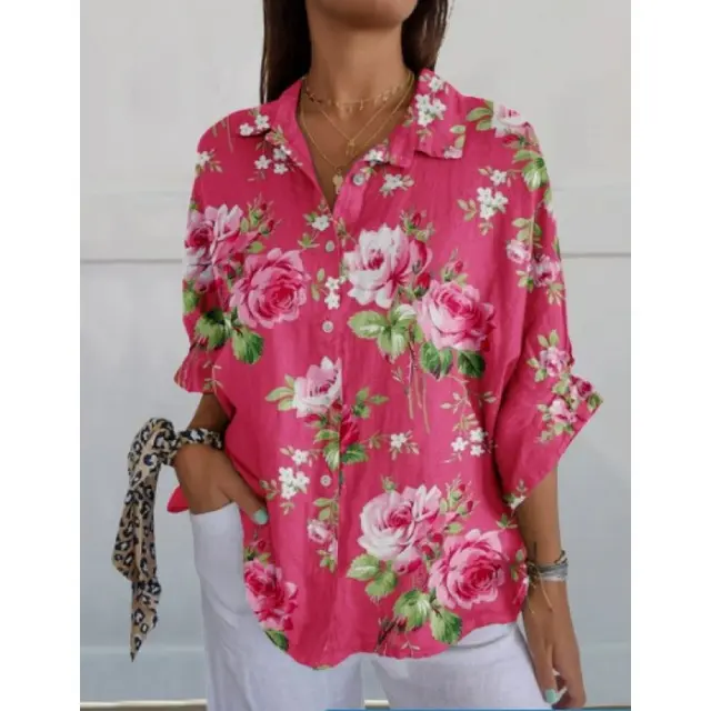 Printed Autumn Leisure Loose Shirt Women's Top Dy59220 - Shop at LoveMi