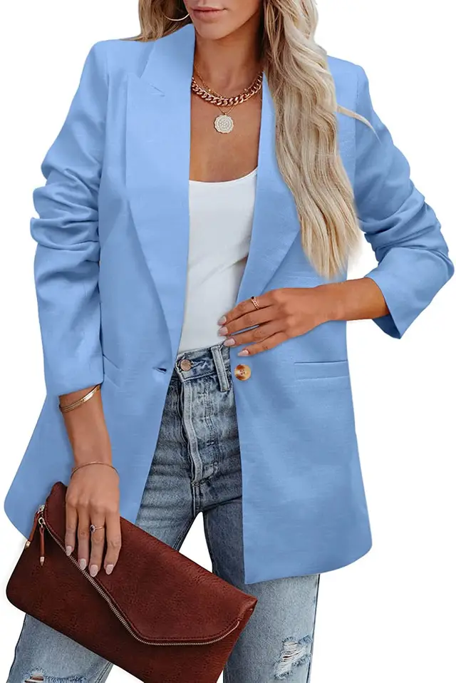 Temperament Professional Slim Fit Jacket Blue - Shop at LoveMi