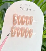 French Cherry Manicure Handmade Detachable Wear Nail - 150 Type A Medium Ladder
