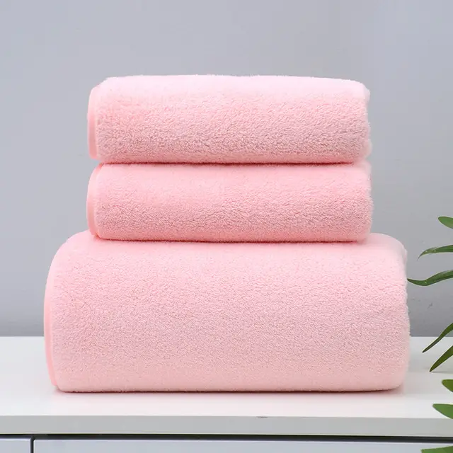 More Soft Absorbent Thickening Towel Than Pure Cotton Pink - Shop at LoveMi