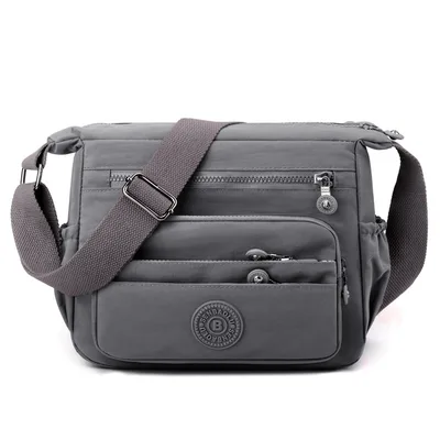 Crossbody Bag Lightweight And Large Capacity Nylon Shoulder Bag Gray - Shop at LoveMi