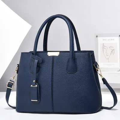 Women PU Leather Handbags Ladies Large Capacity Tote Bag Female Square Shoulder Bags New Fashion Crossbody Bags Blue - Shop at LoveMi