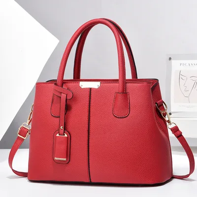 Women PU Leather Handbags Ladies Large Capacity Tote Bag Female Square Shoulder Bags New Fashion Crossbody Bags Red - Shop at LoveMi