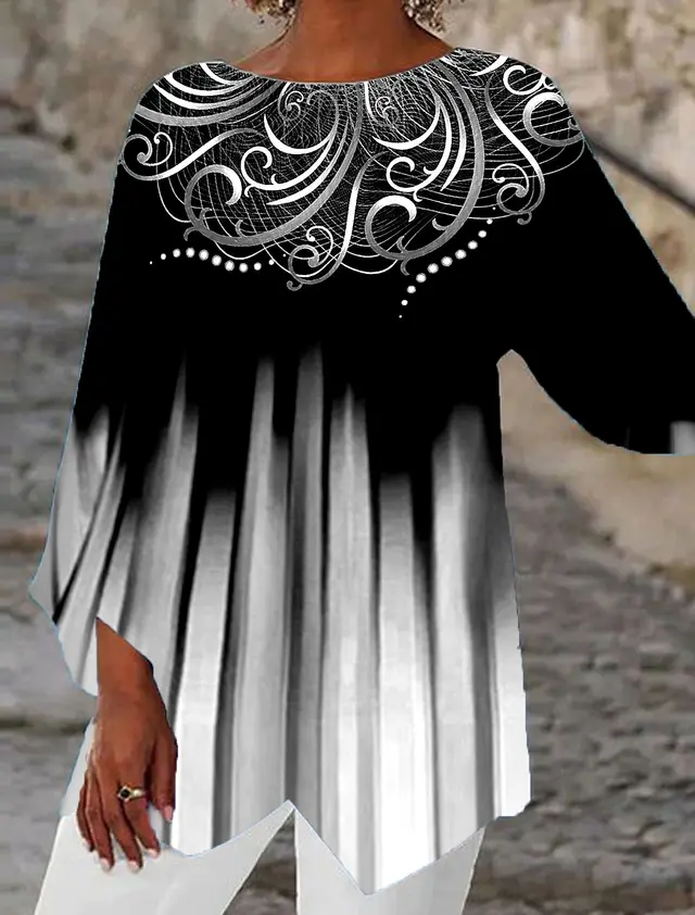 European And American Mature Elegant Contrast Color Women's Top Black - Shop at LoveMi