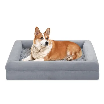 Pet Bed Large Dog Golden Retriever Dog Thickening Cushion Light Gray - Shop at LoveMi