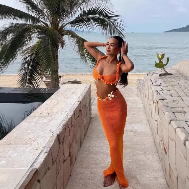 Shell Twist Holiday Suit Hollow Beach Skirt Tops - Shop at LoveMi