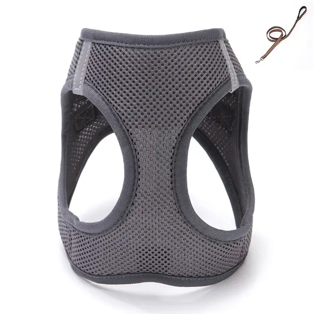 Cat Pulling Rope Vest style Slip Dogs And Cats Rope Pet Outing Mesh Cat Leash Gray Hand Holding Rope - Shop at LoveMi