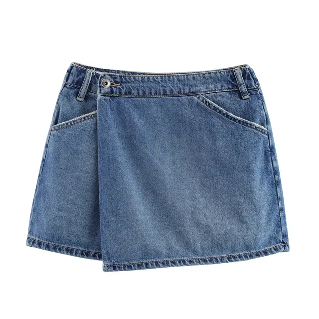 High Waist Denim Shorts Women's Design Temperament Slimming Hot Girl Culottes Picture Color - Shop at LoveMi
