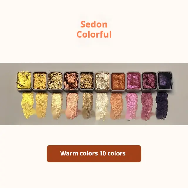 Silver Powder Mineral Pearl Watercolor Packaging Thangka Warm Color 10 Colors Each 1Ml - Shop at LoveMi