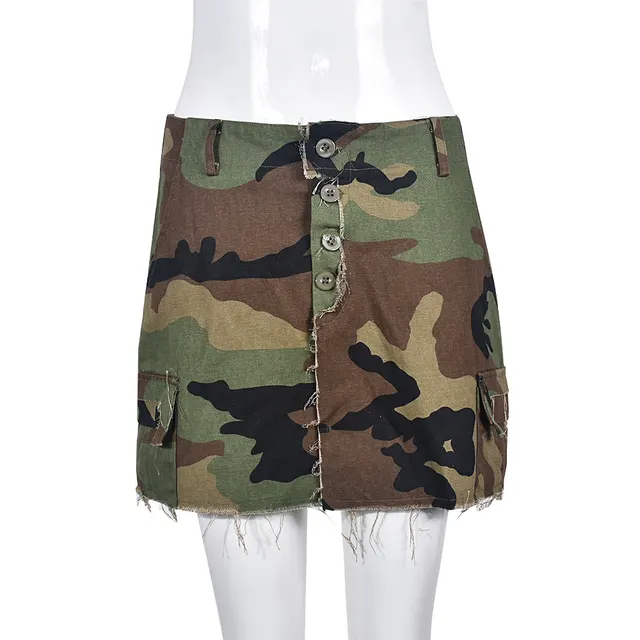 Autumn New Fashion Full Open Skirt Skirt Camouflage Skirt Camouflage Green - Shop at LoveMi