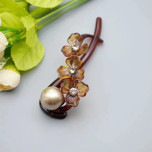 French Super Fairy Gentle Flower Hair Clip Amber - Shop at LoveMi