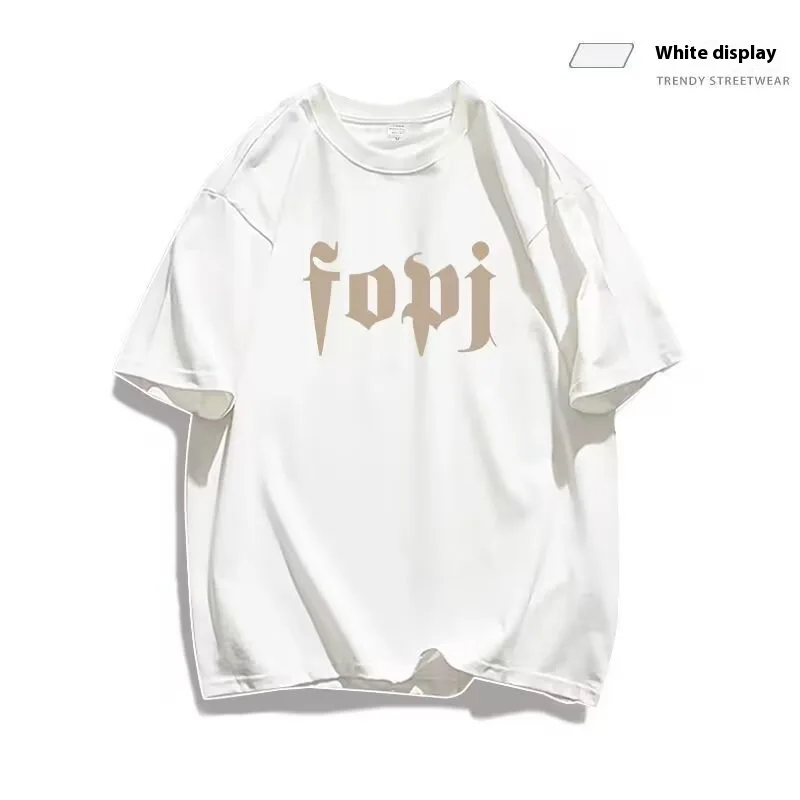 Women's Simple Printed Loose Short Sleeve - White