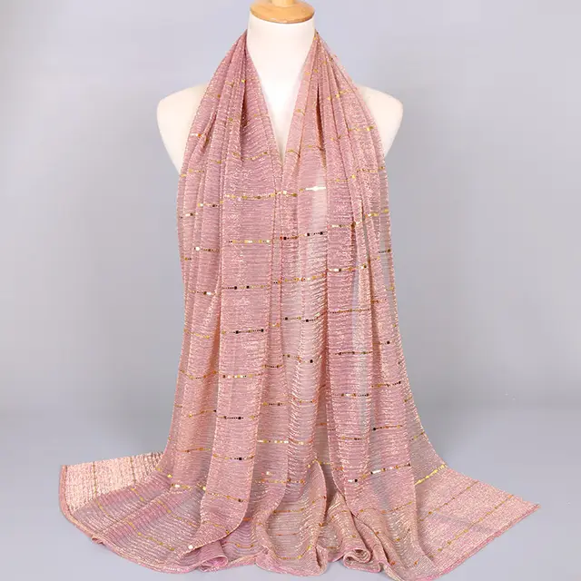 New Women's Lamp Wick Silk Sequined Scarf 2 Deep Snow Teeth - Shop at LoveMi