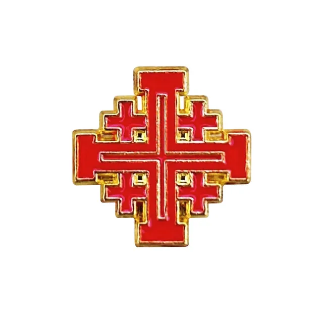 Blessing Brooch Badge Jerusalem Cross Red Jerusalem Cross - Shop at LoveMi