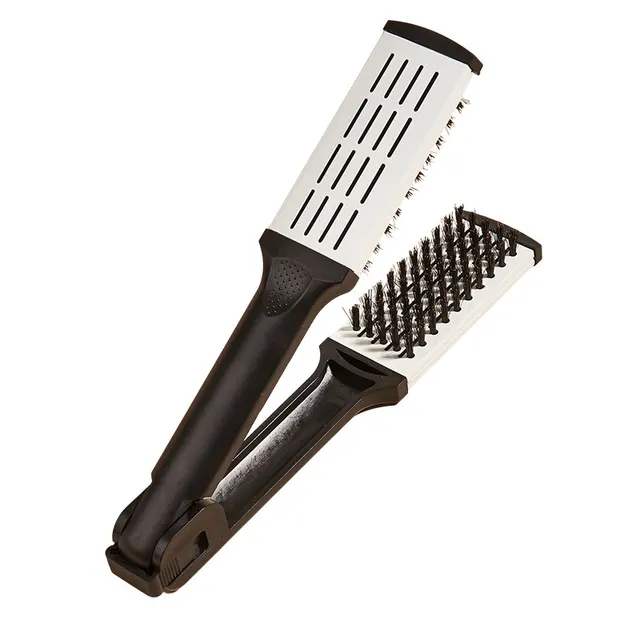 Pull Straight Clip Hair Plate V Clip Plate Comb Mane Shape Straight Roll White - Shop at LoveMi