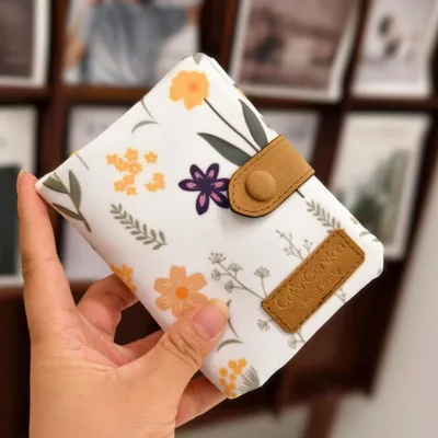 Multifunctional Tri fold Fashion Multi card slot Printed Wallet White - Shop at LoveMi