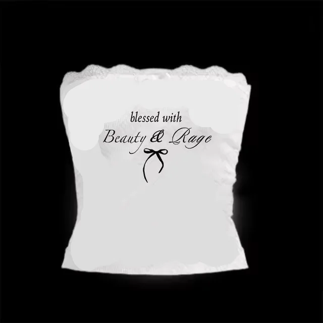 Bow Print Halter Thin Strap Top White 5 - Shop at LoveMi