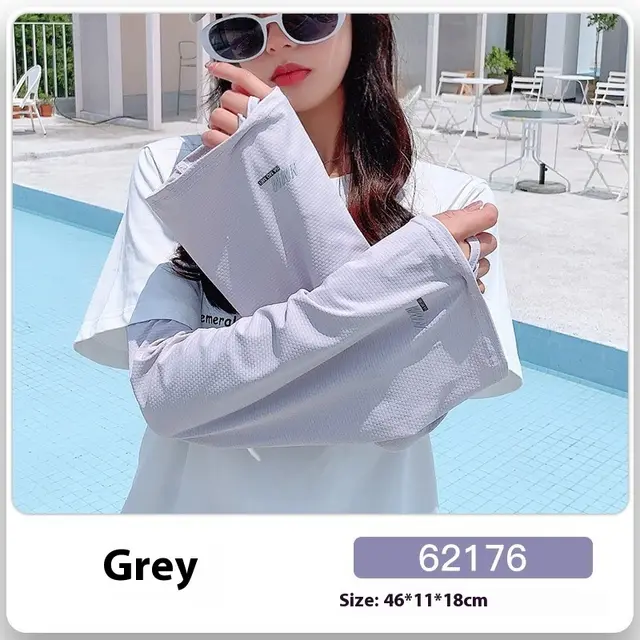 Women's UV Sun Protection Ice Sun Protection Oversleeve Gray 1 Pairs - Shop at LoveMi
