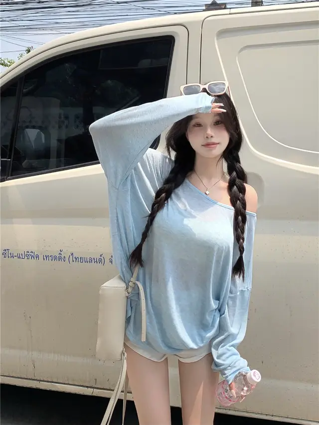 Blue Sweet Sun Protection Top Blue - Shop at LoveMi