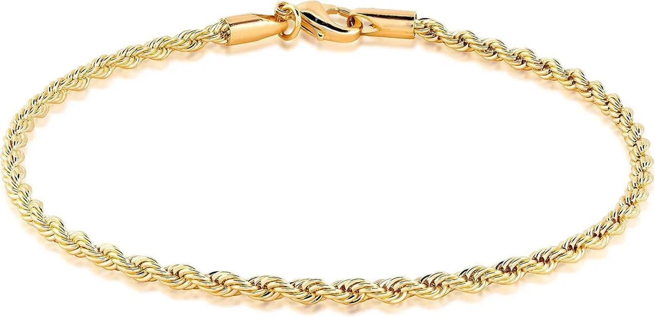 French Minority Colorful Shining Zircon Snake Chain Leather Rope Beach Love Anklet - 10 Golden Twist