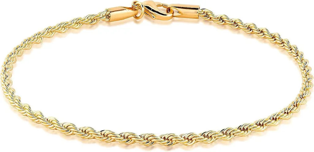 French Minority Colourful Shining Zircon Snake Chain Leather Rope Beach Love Anklet - 10 Golden Twist
